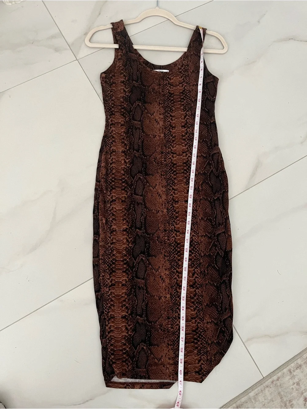 Bar III Brown & Black Snake-Print Midi Chemise